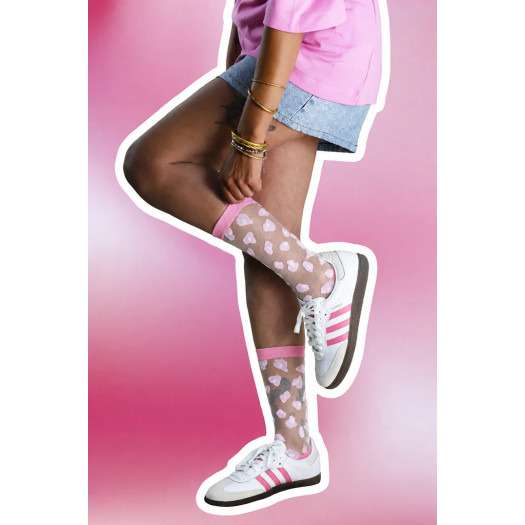 FST - Chaussettes transparentes léopard