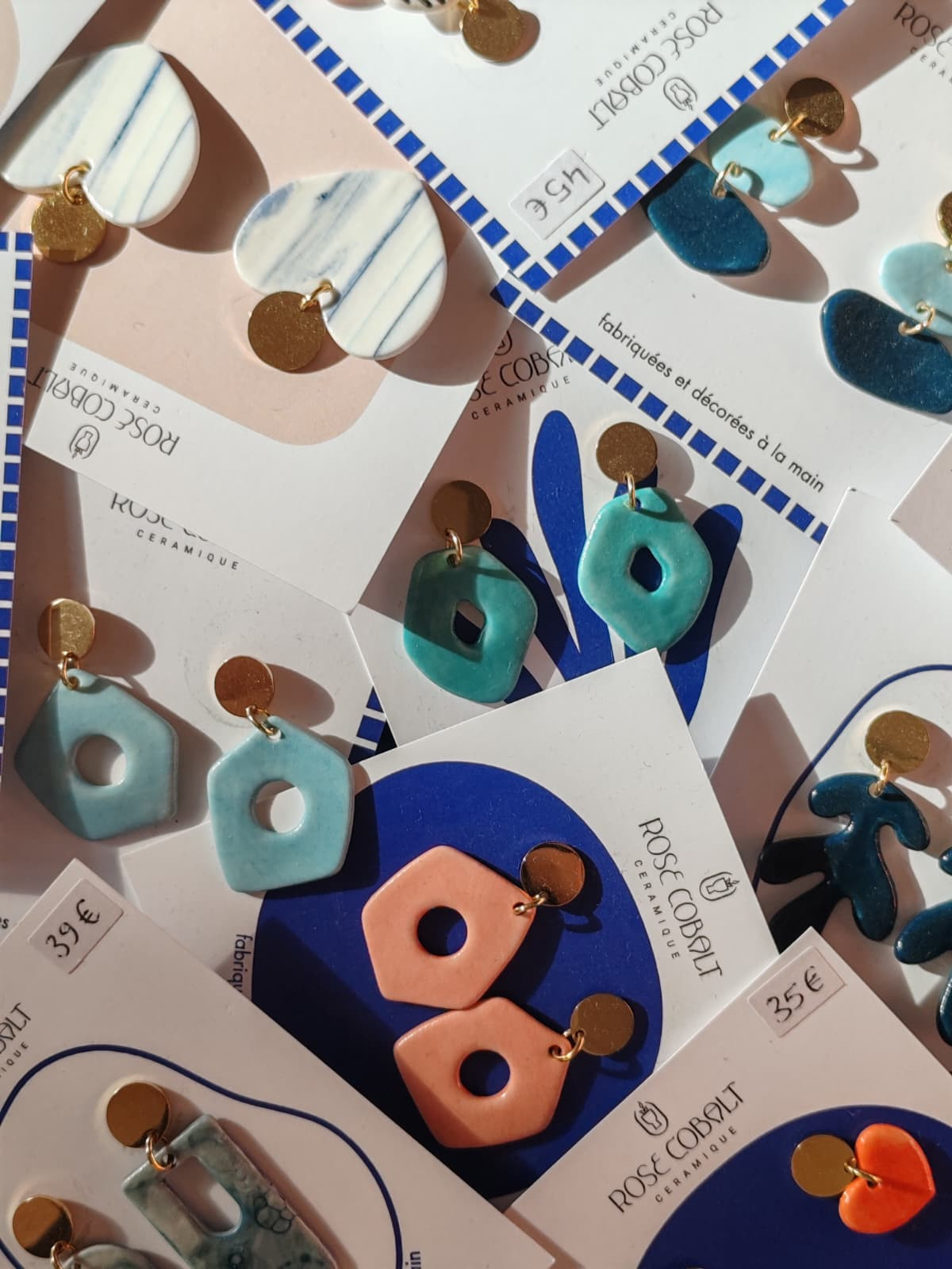 Rose Cobalt - Boucles d'Oreilles