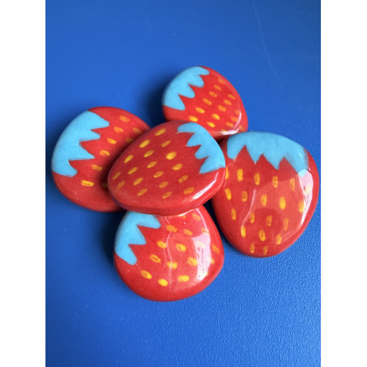 Mary Gribouille - Broche Fraise